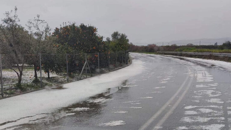 Χαλαζόπτωση σε Λακωνία και Αίγιο
